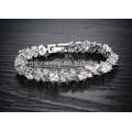 Platinum silver bracelets for ladies,crystal solid silver bracelet